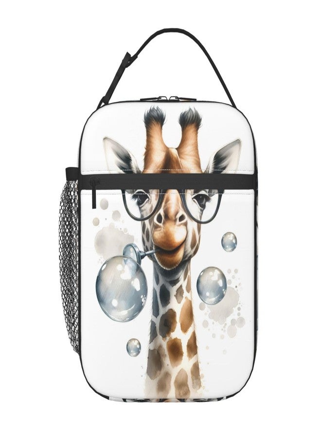 VODRM Cute Giraffe Lunch Box for Kids,Fun Insulated Bag for Student,Animal Reusable Thermal Insulation Cooler Tote Bags for School Work Picnic Camping Outdoor Gifts (Funny Giraffe) - Image 1